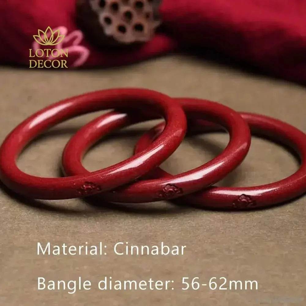 Cinnabar Clouds Bangle – Feng Shui Crystal Wealth Bracelet - Loton Decor