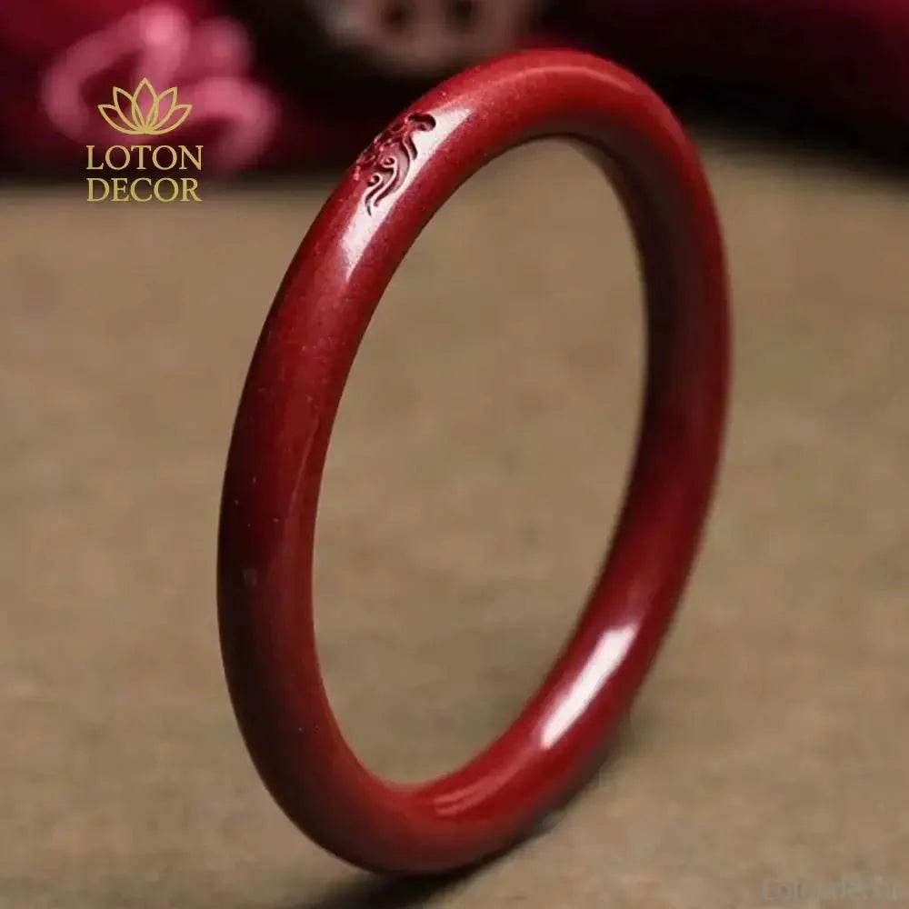 Cinnabar Clouds Bangle – Feng Shui Crystal Wealth Bracelet - Loton Decor