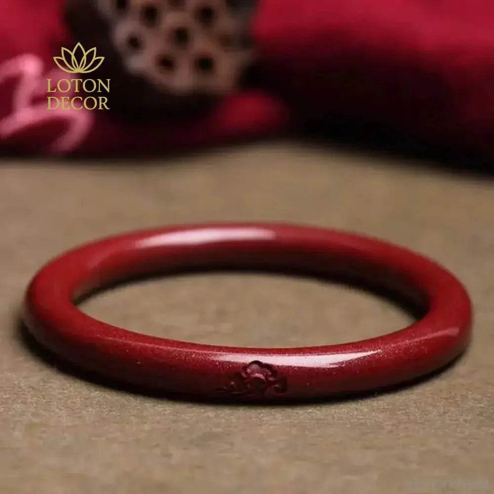 Cinnabar Clouds Bangle – Feng Shui Crystal Wealth Bracelet - Loton Decor