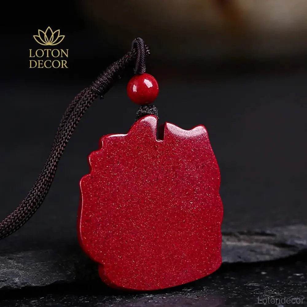 Cinnabar Fox Necklace – Love & Wealth Amulet for Women - Loton Decor