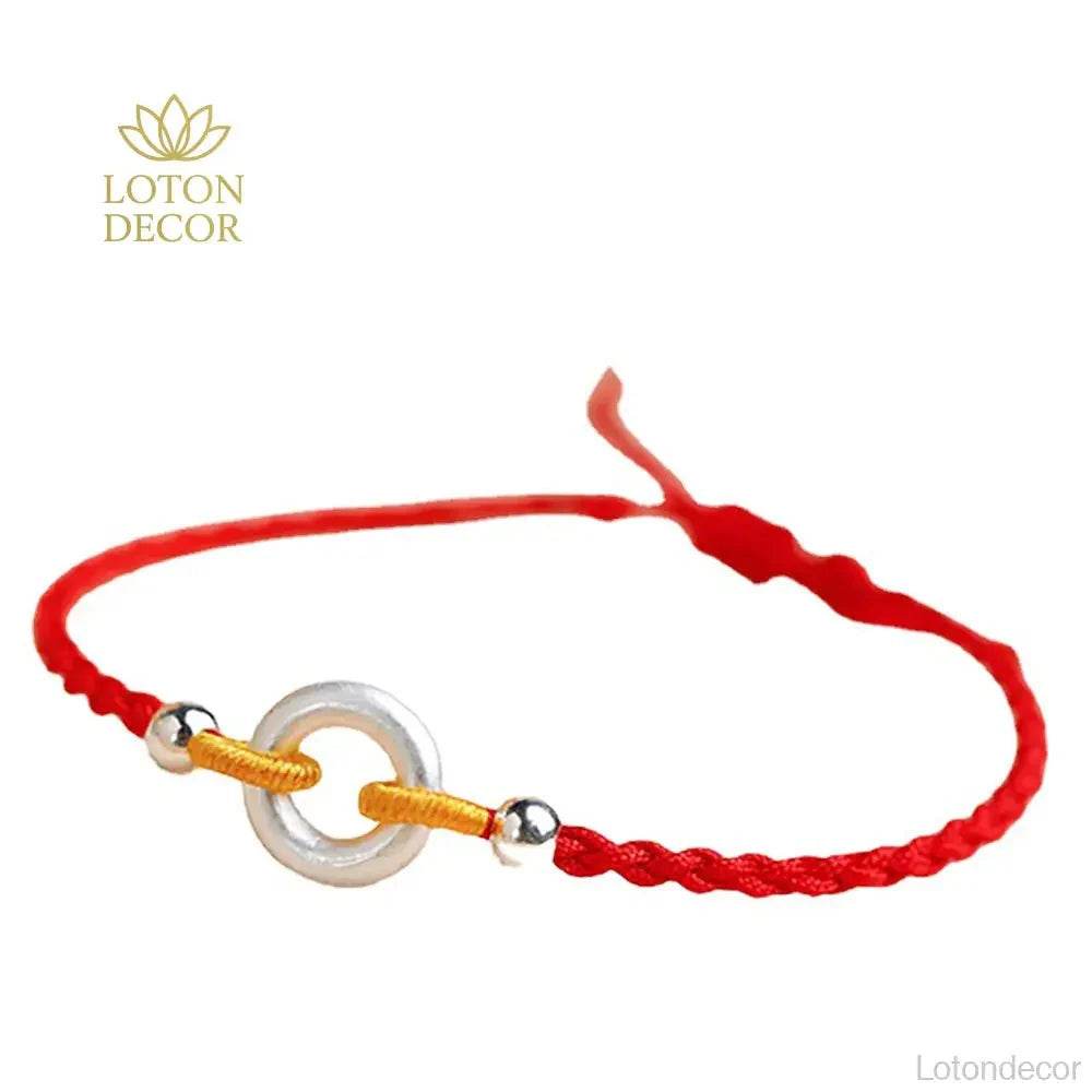 Cinnabar Harmony Buckle Bracelet – Silver Wealth Amulet - Loton Decor