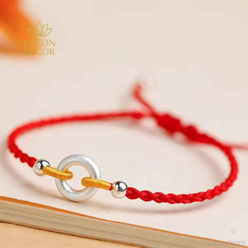 Cinnabar Harmony Buckle Bracelet – Silver Wealth Amulet - Loton Decor