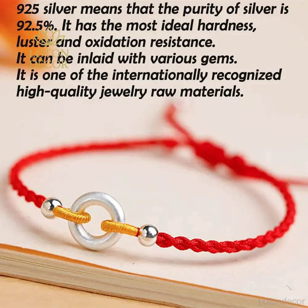 Cinnabar Harmony Buckle Bracelet – Silver Wealth Amulet - Loton Decor