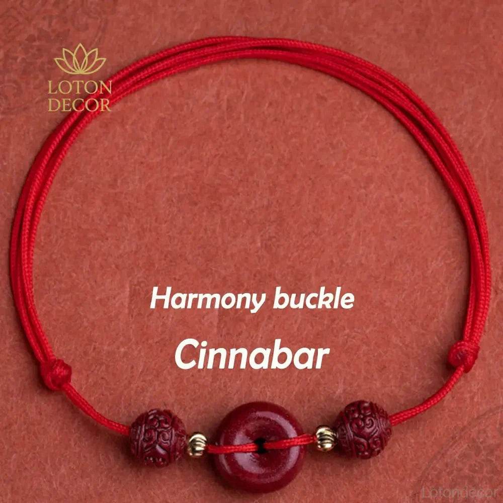 Cinnabar Jade Anklet – Harmony Buckle Wealth Amulet - Loton Decor