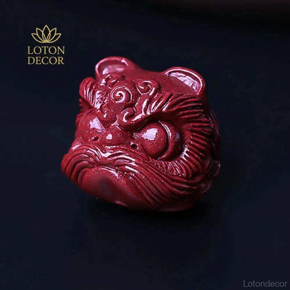 Cinnabar Lion Charm Bracelet – Strong Protection Amulet - Loton Decor