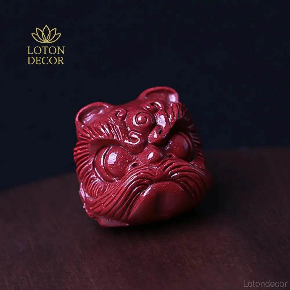 Cinnabar Lion Charm Bracelet – Strong Protection Amulet - Loton Decor