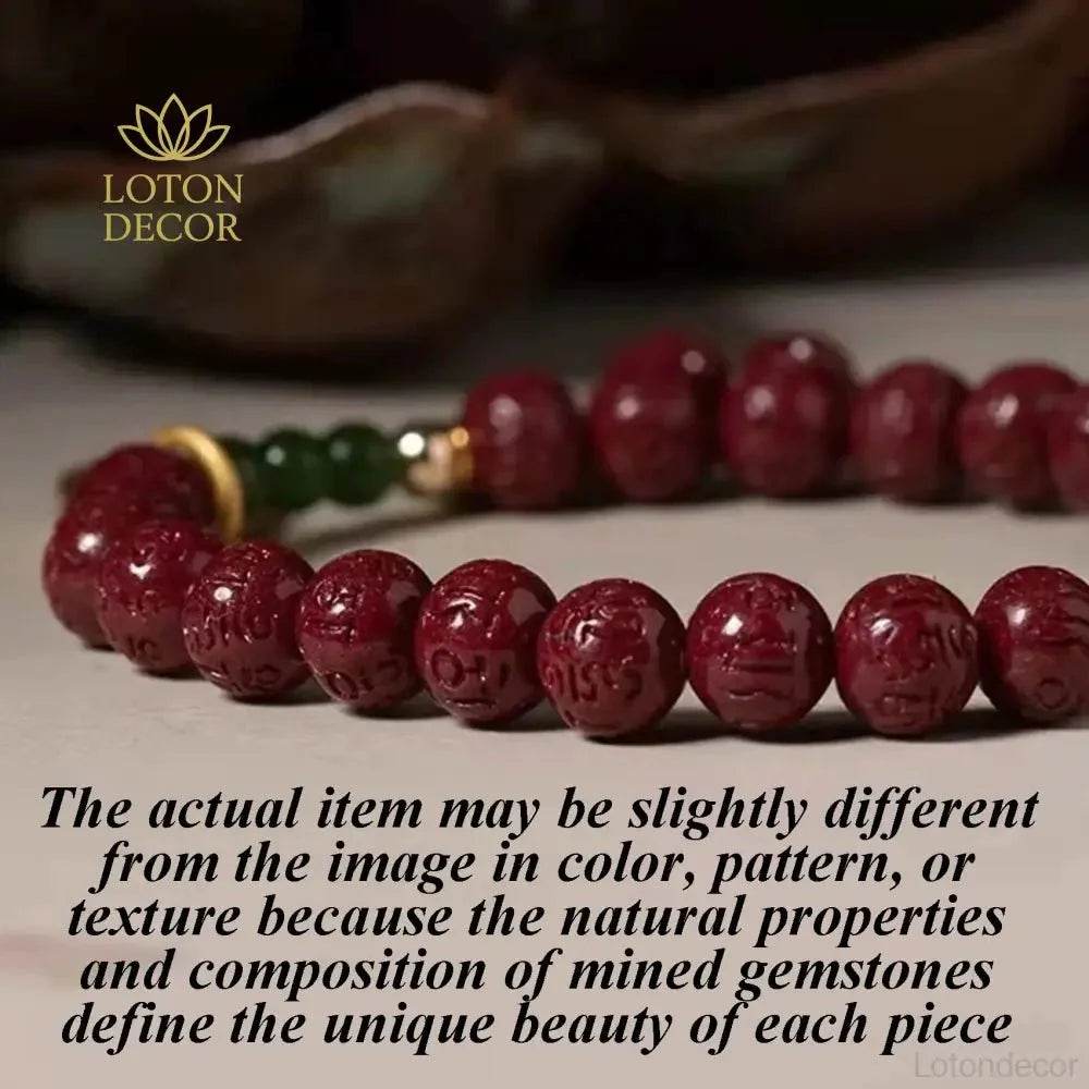Cinnabar Lucky Charm Bracelet – Natural Crystal Amulet - Loton Decor
