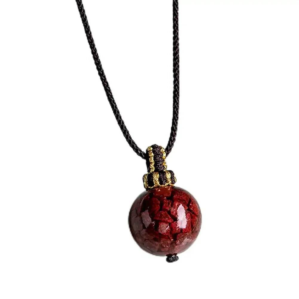 Cinnabar Mantra Necklace – Feng Shui Wealth & Fortune Amulet - Loton Decor