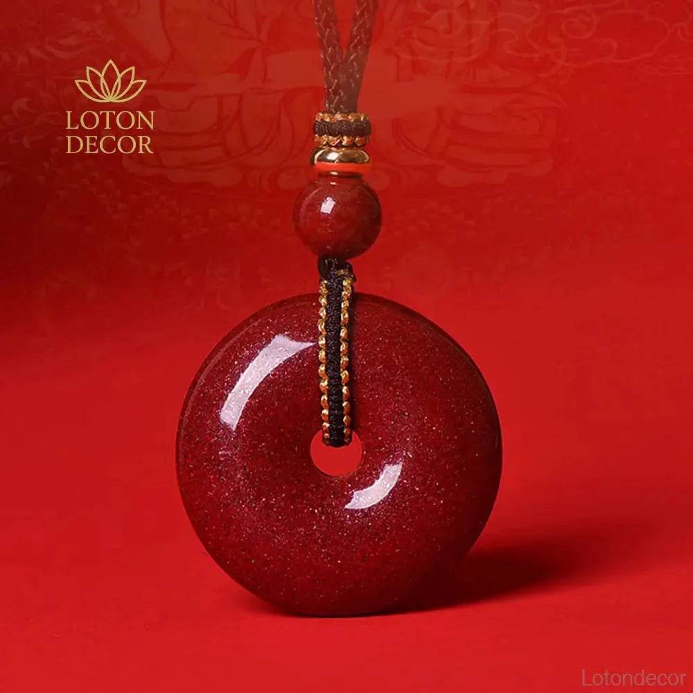 Cinnabar Necklace – Harmony Buckle Wealth Talisman - Loton Decor