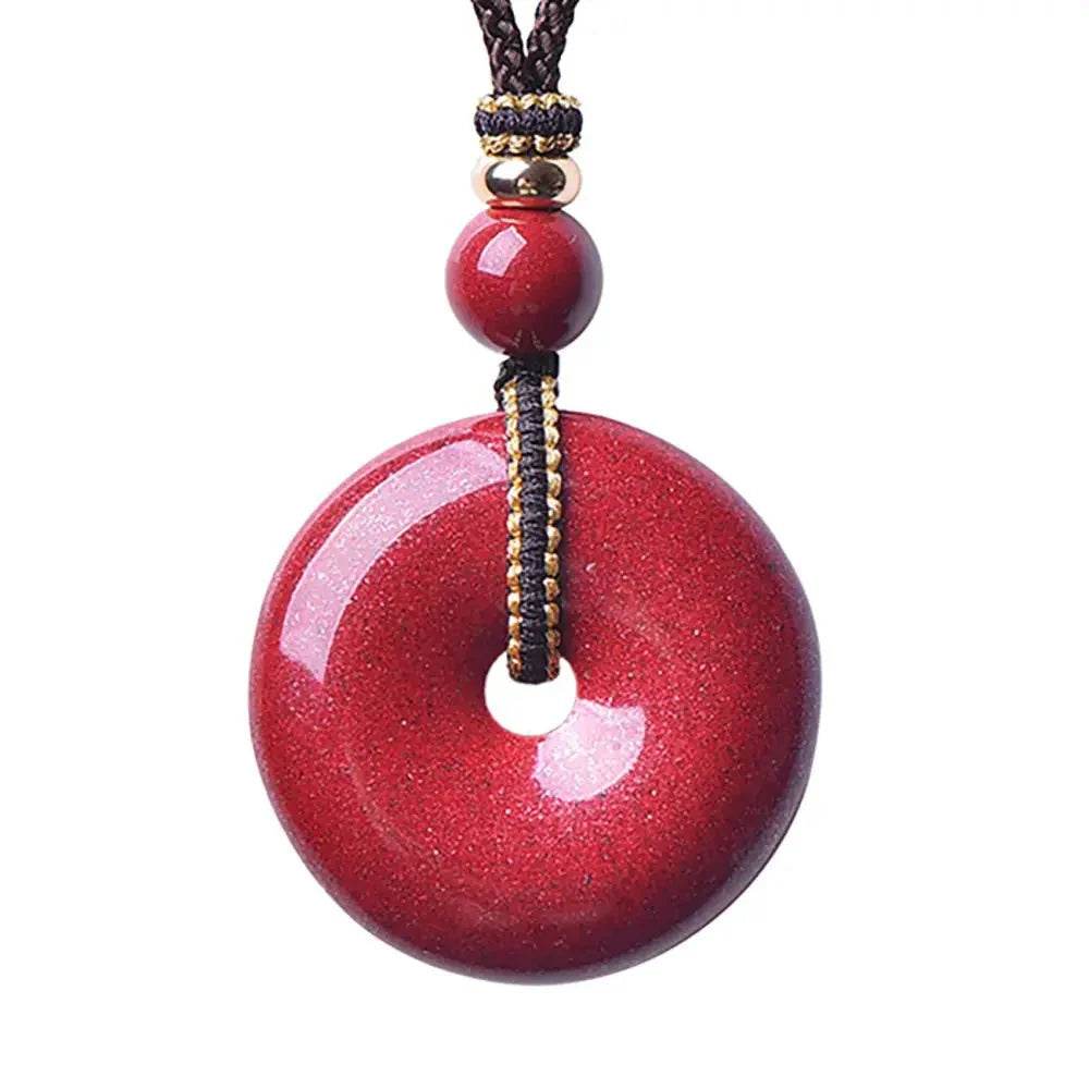 Cinnabar Necklace – Harmony Buckle Wealth Talisman - Loton Decor