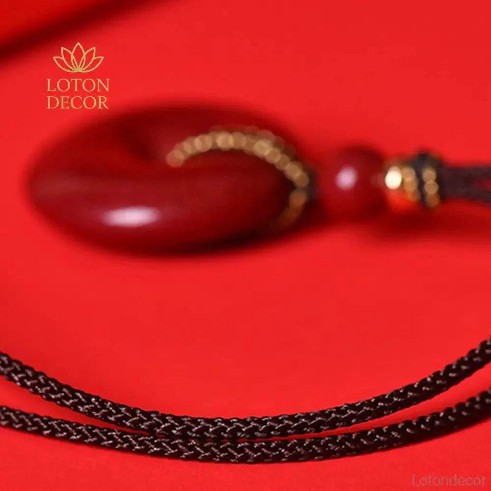 Cinnabar Necklace – Harmony Buckle Wealth Talisman - Loton Decor