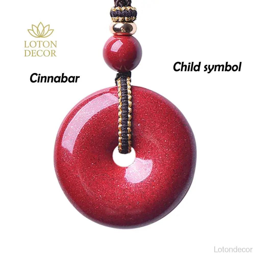 Cinnabar Necklace – Harmony Buckle Wealth Talisman - Loton Decor