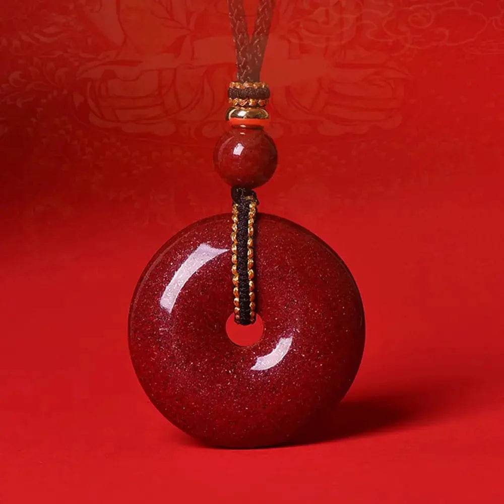 Cinnabar Necklace – Harmony Buckle Wealth Talisman - Loton Decor