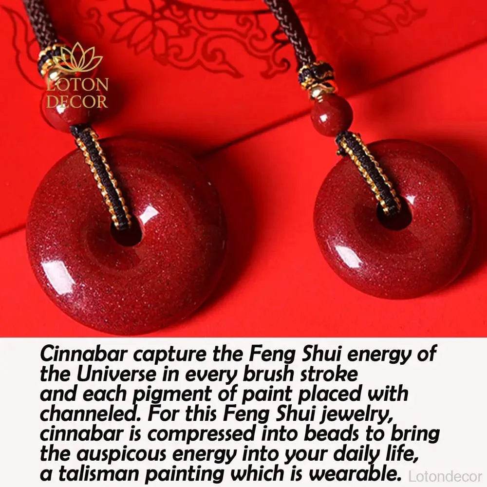 Cinnabar Necklace – Harmony Buckle Wealth Talisman - Loton Decor