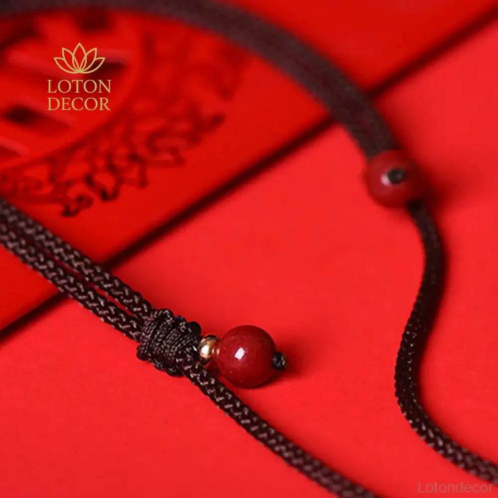Cinnabar Necklace – Harmony Buckle Wealth Talisman - Loton Decor