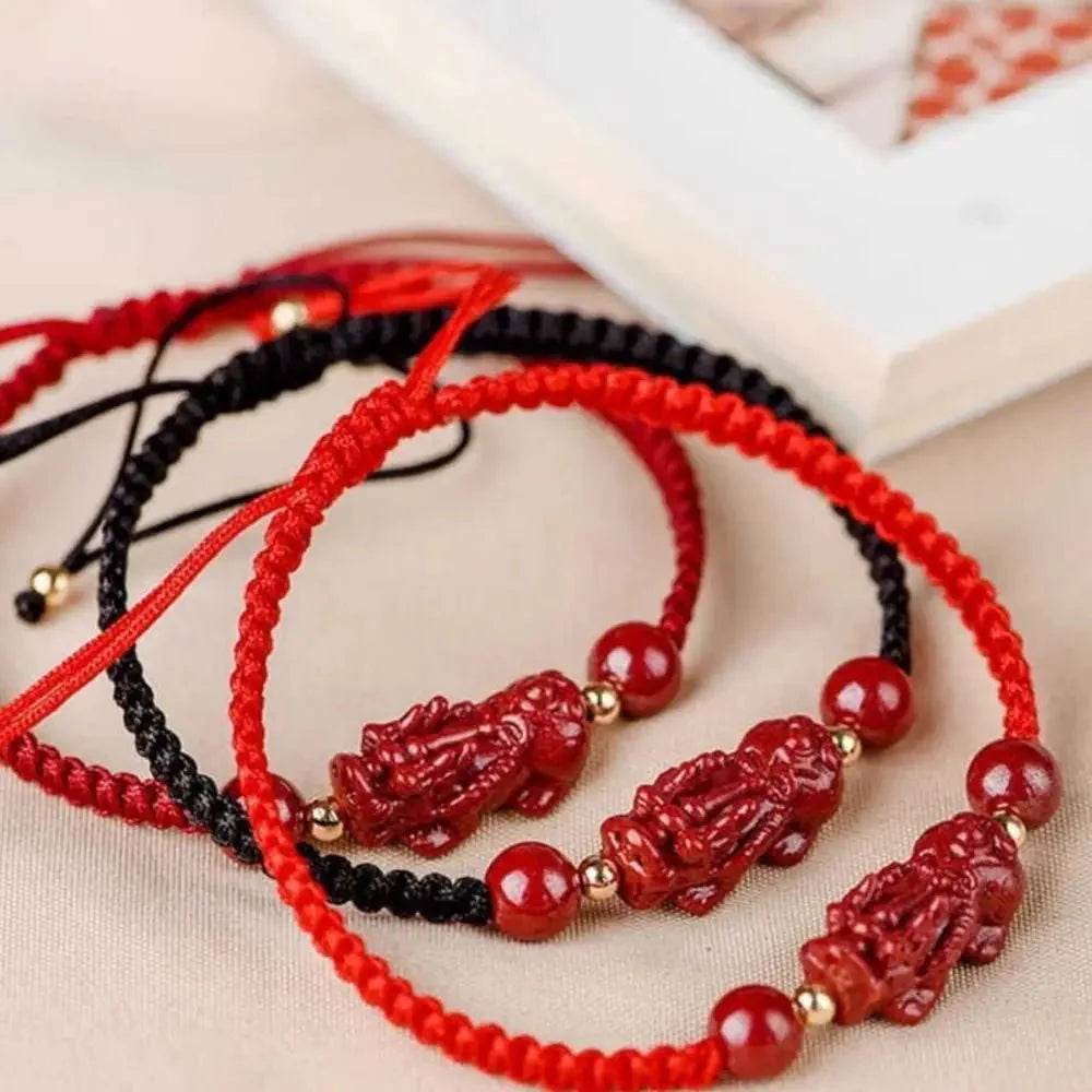 Cinnabar Pi Yao Bracelet – Feng Shui Wealth Protection - Loton Decor
