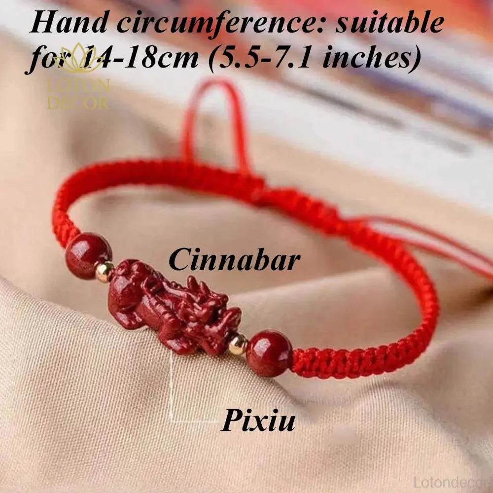 Cinnabar Pi Yao Bracelet – Feng Shui Wealth Protection - Loton Decor