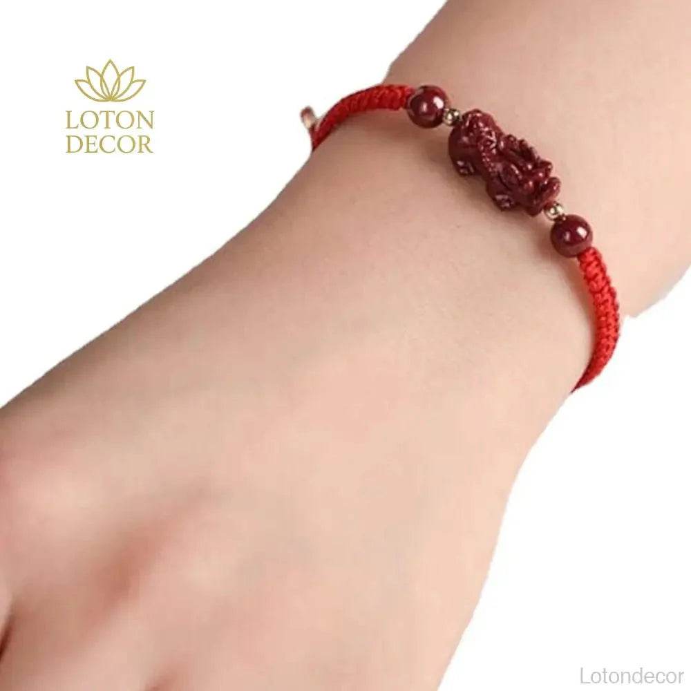 Cinnabar Pi Yao Bracelet – Feng Shui Wealth Protection - Loton Decor