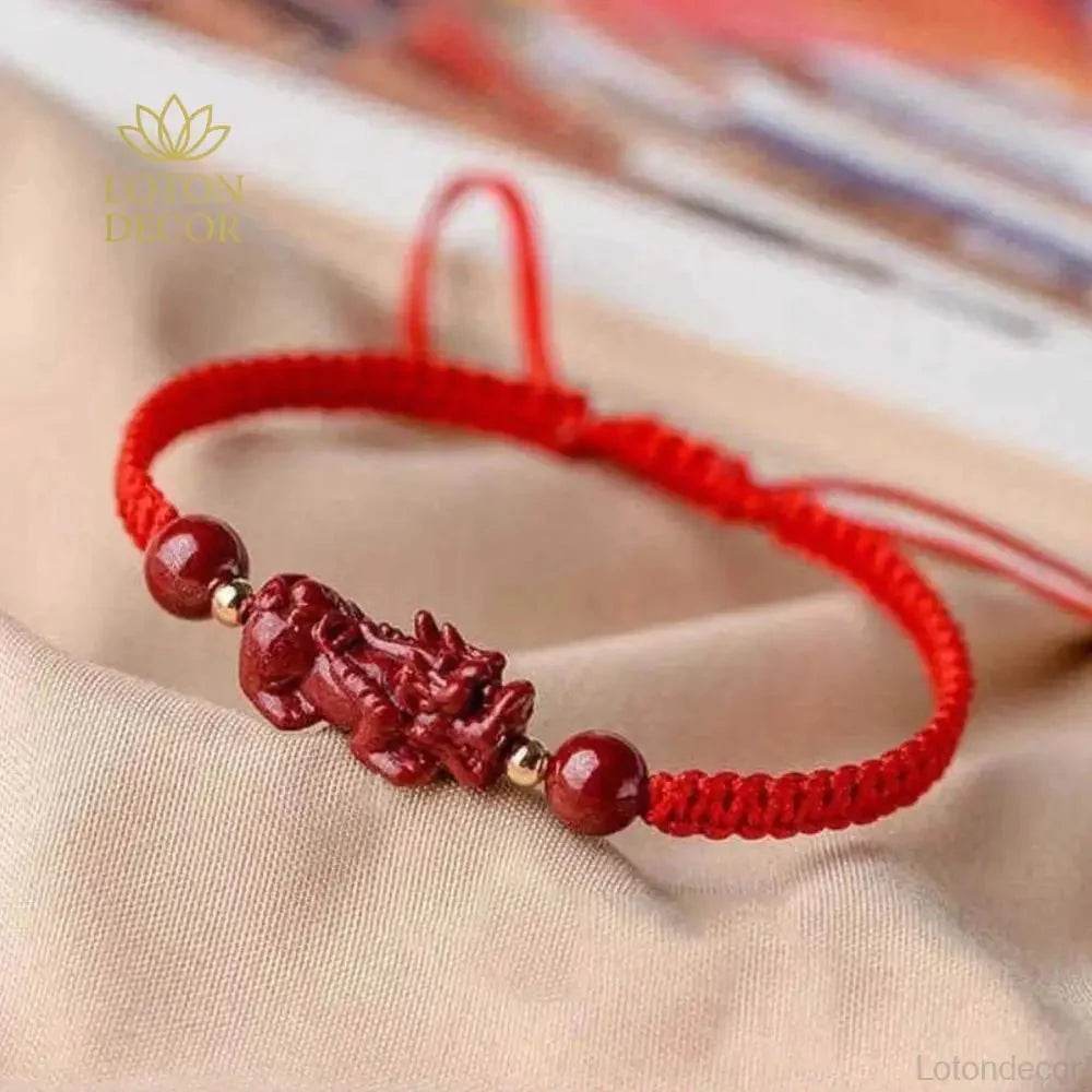 Cinnabar Pi Yao Bracelet – Feng Shui Wealth Protection - Loton Decor