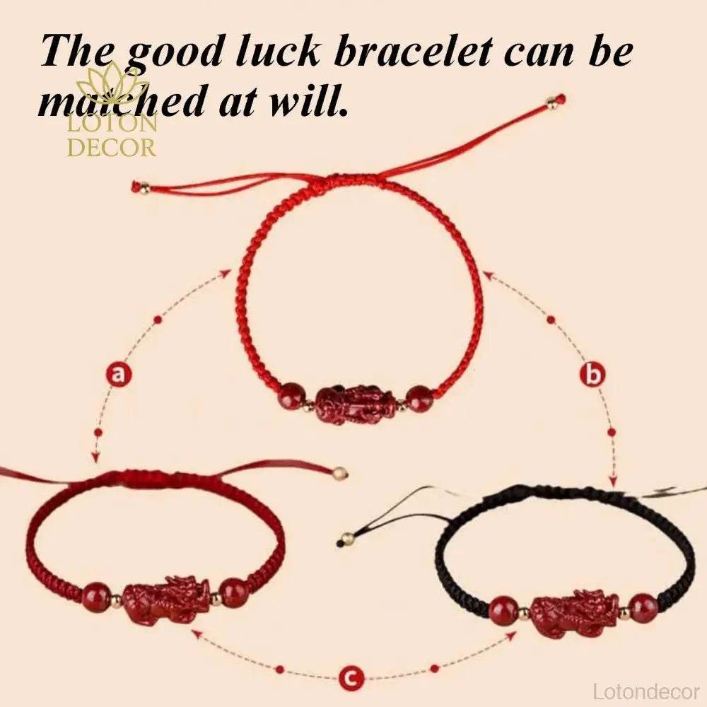 Cinnabar Pi Yao Bracelet – Feng Shui Wealth Protection - Loton Decor