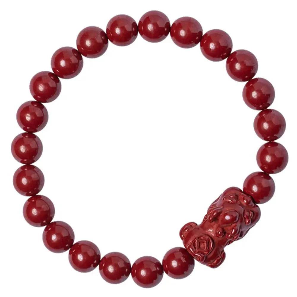 Cinnabar Pixiu Bracelet – Feng Shui Good Fortune Amulet - Loton Decor