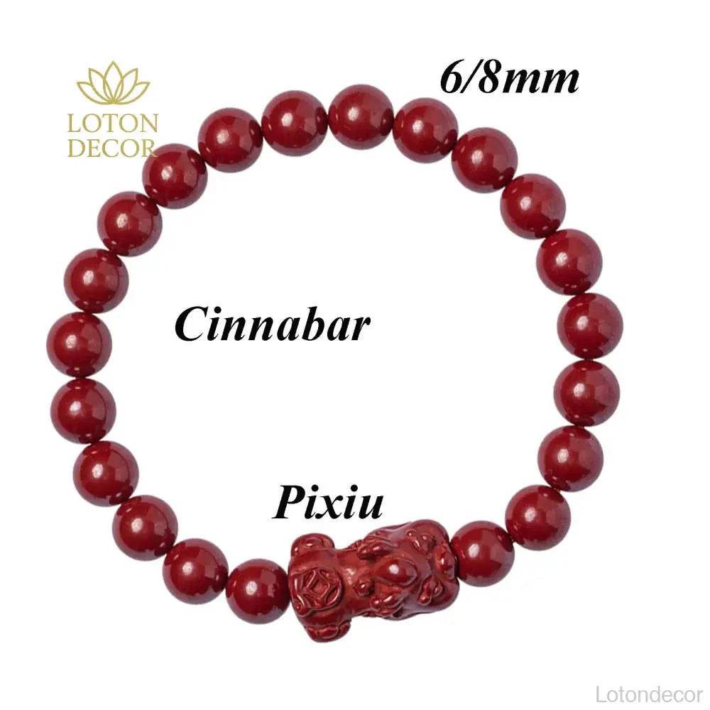 Cinnabar Pixiu Bracelet – Feng Shui Good Fortune Amulet - Loton Decor