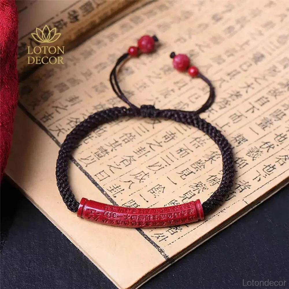 Cinnabar Pixiu Bracelet – Ruyi Lucky Mantra Amulet - Loton Decor