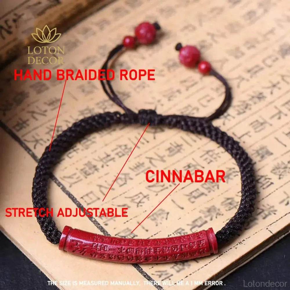 Cinnabar Pixiu Bracelet – Ruyi Lucky Mantra Amulet - Loton Decor
