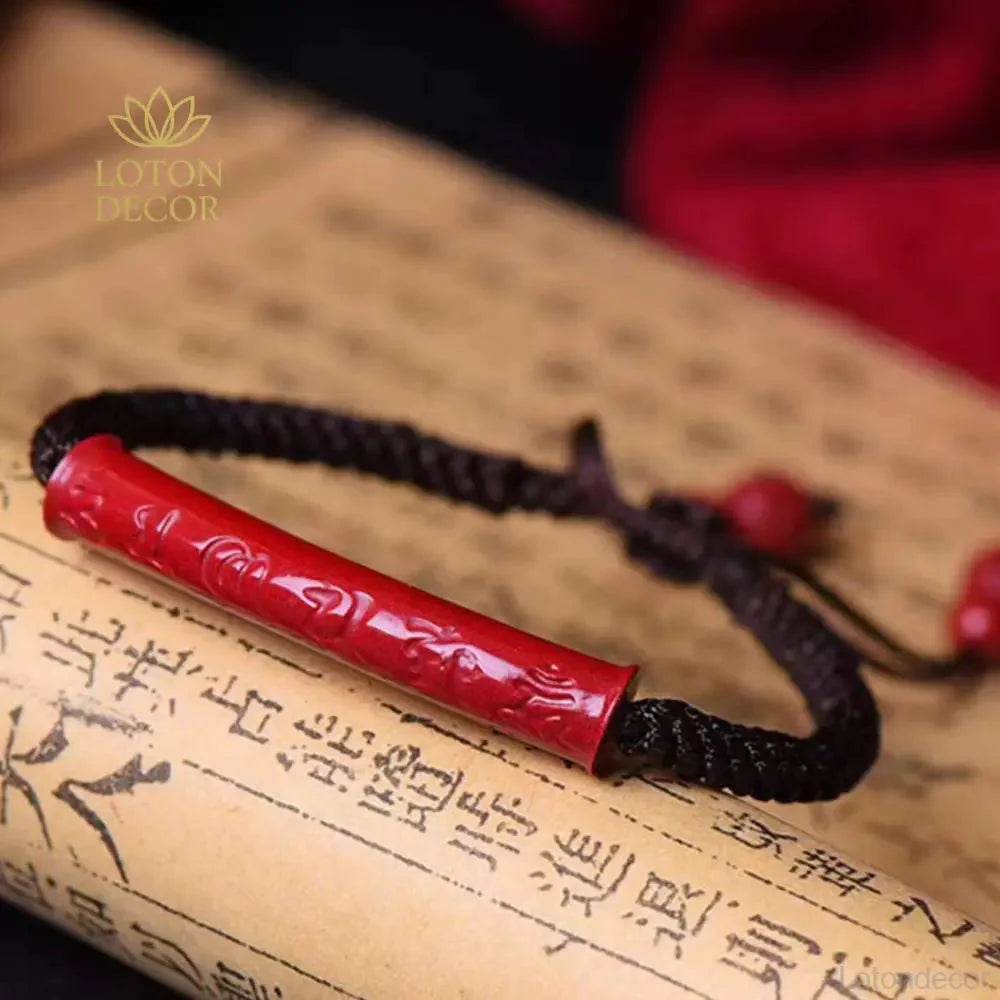 Cinnabar Pixiu Mantra Bracelet – Wealth Luck for Women - Loton Decor