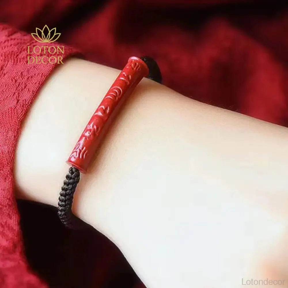 Cinnabar Pixiu Mantra Bracelet – Wealth Luck for Women - Loton Decor