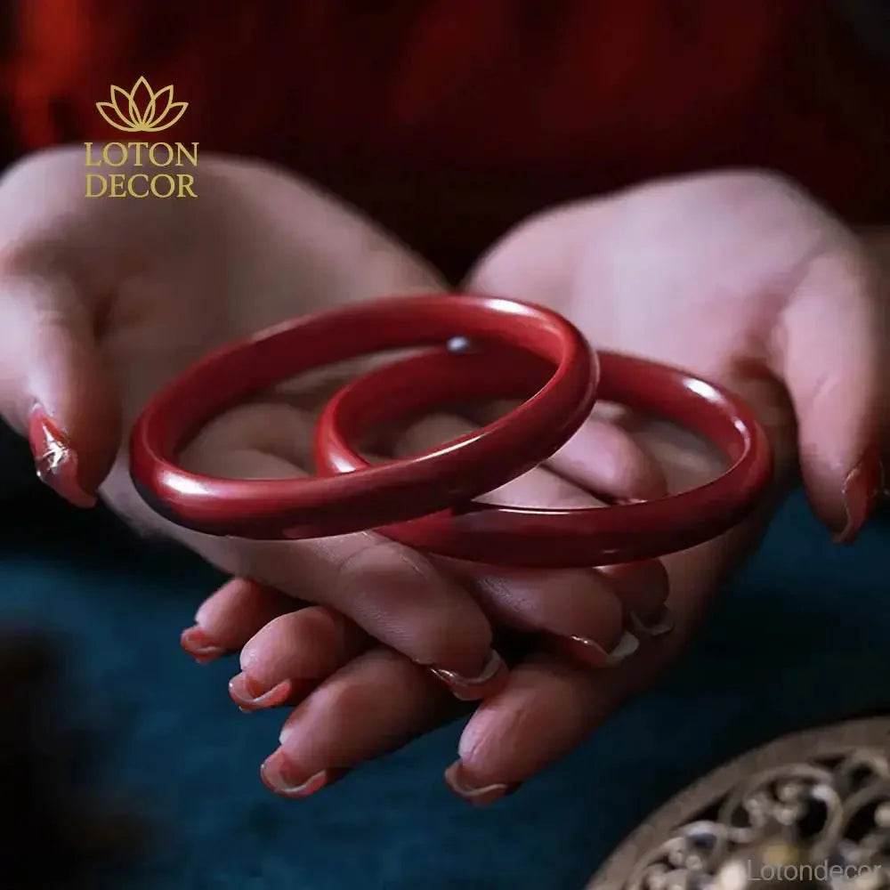 Cinnabar Wealth Bracelet – Lucky Crystal Feng Shui Amulet - Loton Decor