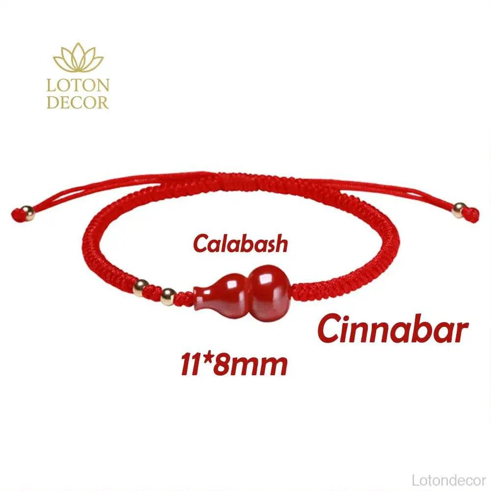 Cinnabar Wu Lou Bracelet – Red Wealth Luck Protection Charm - Loton Decor