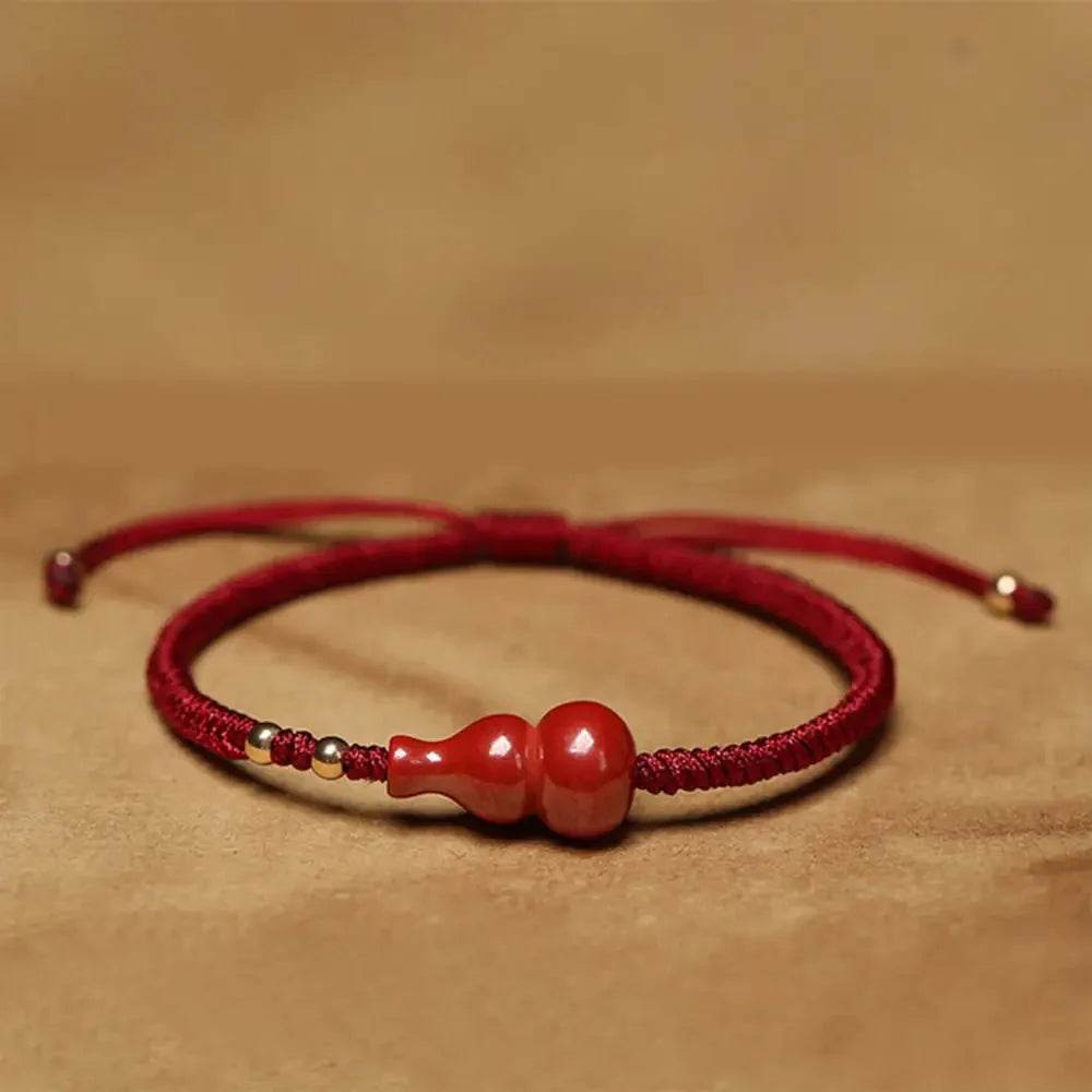 Cinnabar Wu Lou Bracelet – Red Wealth Luck Protection Charm - Loton Decor