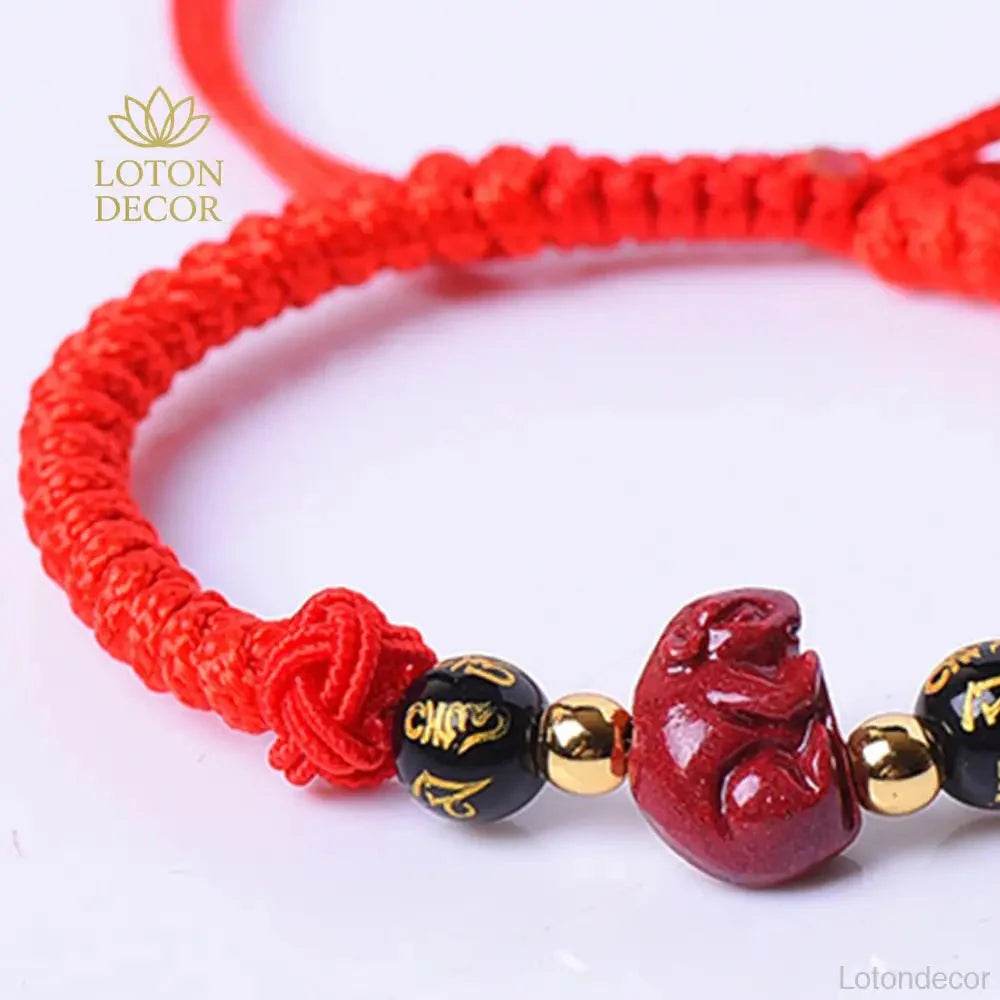 Cinnabar Zodiac Wealth Bracelet – Red String Feng Shui - Loton Decor