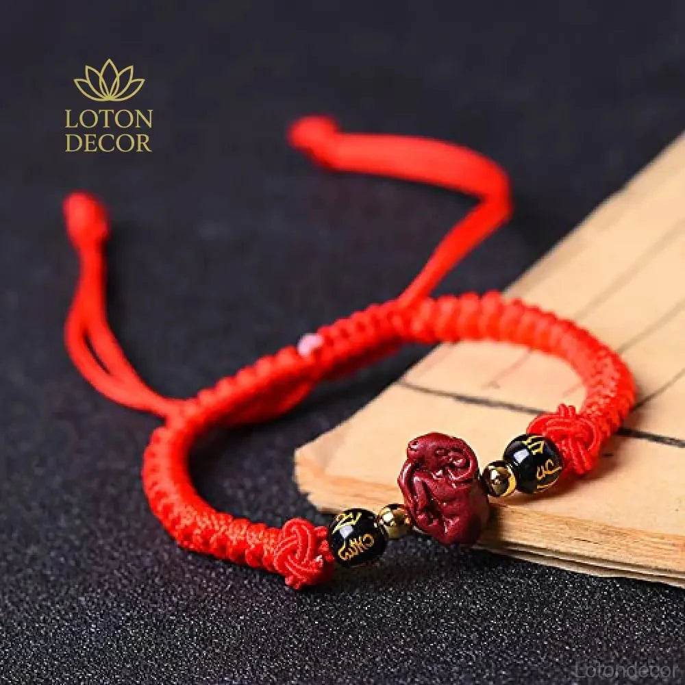 Cinnabar Zodiac Wealth Bracelet – Red String Feng Shui - Loton Decor