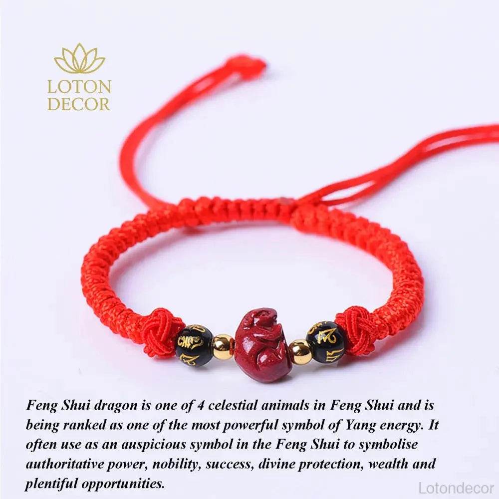 Cinnabar Zodiac Wealth Bracelet – Red String Feng Shui - Loton Decor