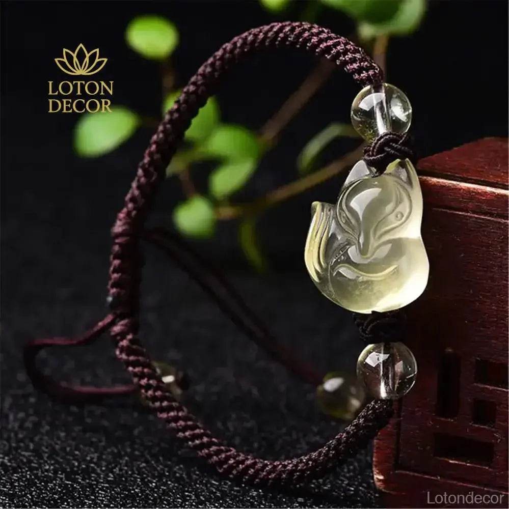 Citrine Fox Bracelet – Attract Wealth & Love Amulet - Loton Decor