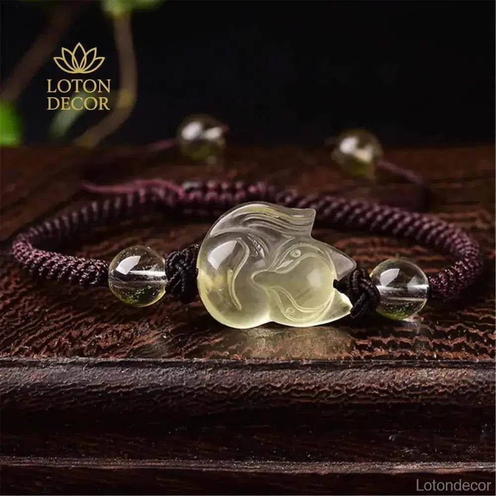 Citrine Fox Bracelet – Attract Wealth & Love Amulet - Loton Decor