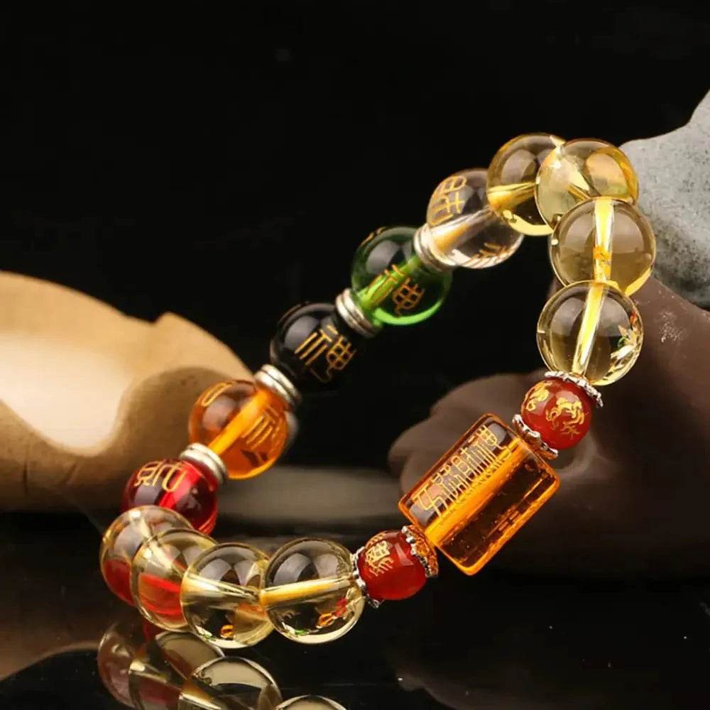 Citrine Pixiu Bracelet – 5 Elements Wealth Talisman - Loton Decor