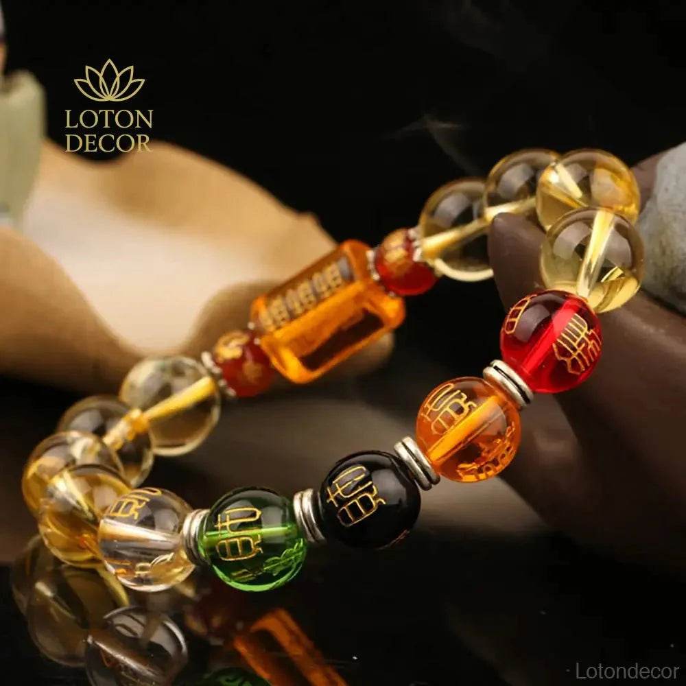 Citrine Pixiu Bracelet – 5 Elements Wealth Talisman - Loton Decor