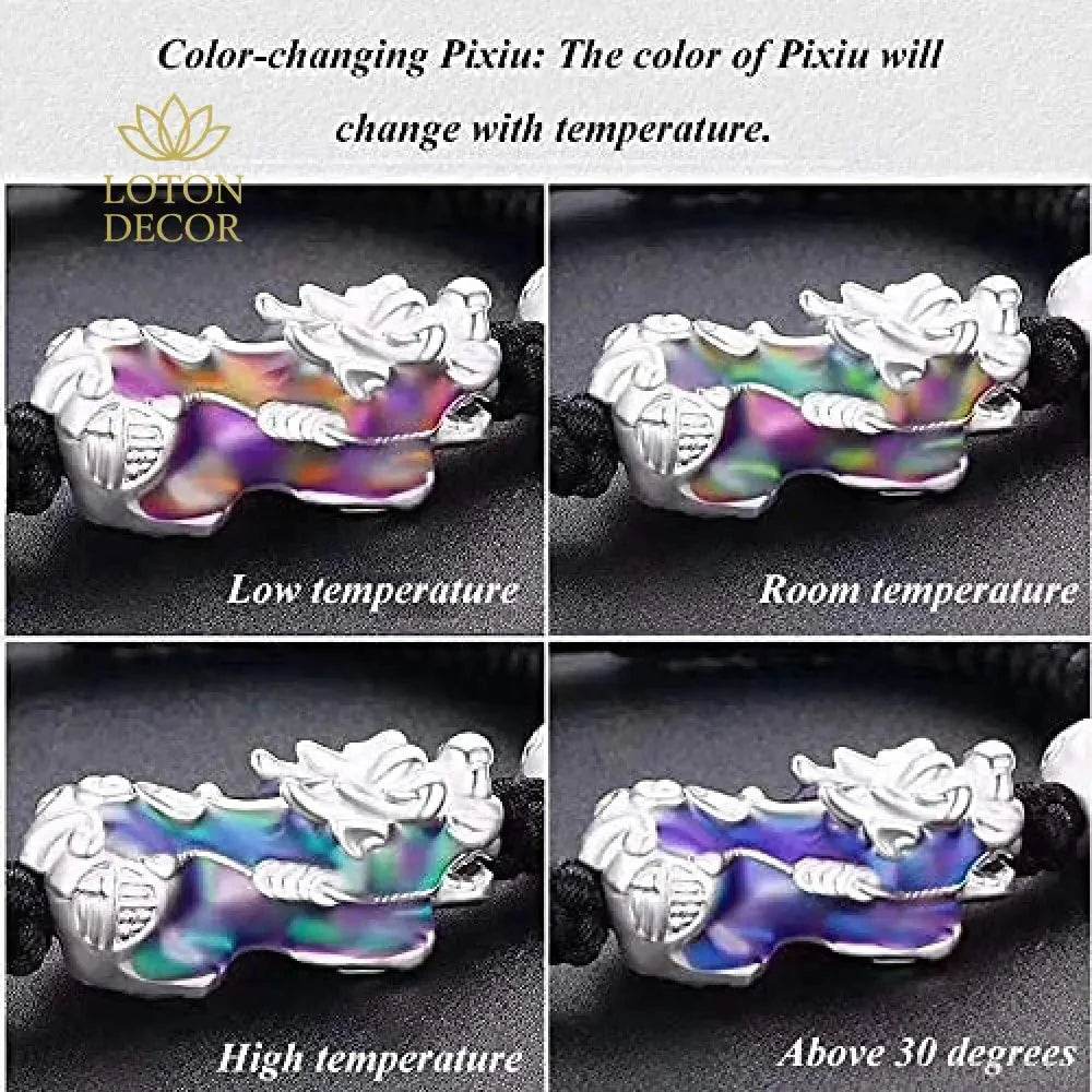 Color-Changing Pixiu Bracelet – Wealth Amulet for Luck - Loton Decor