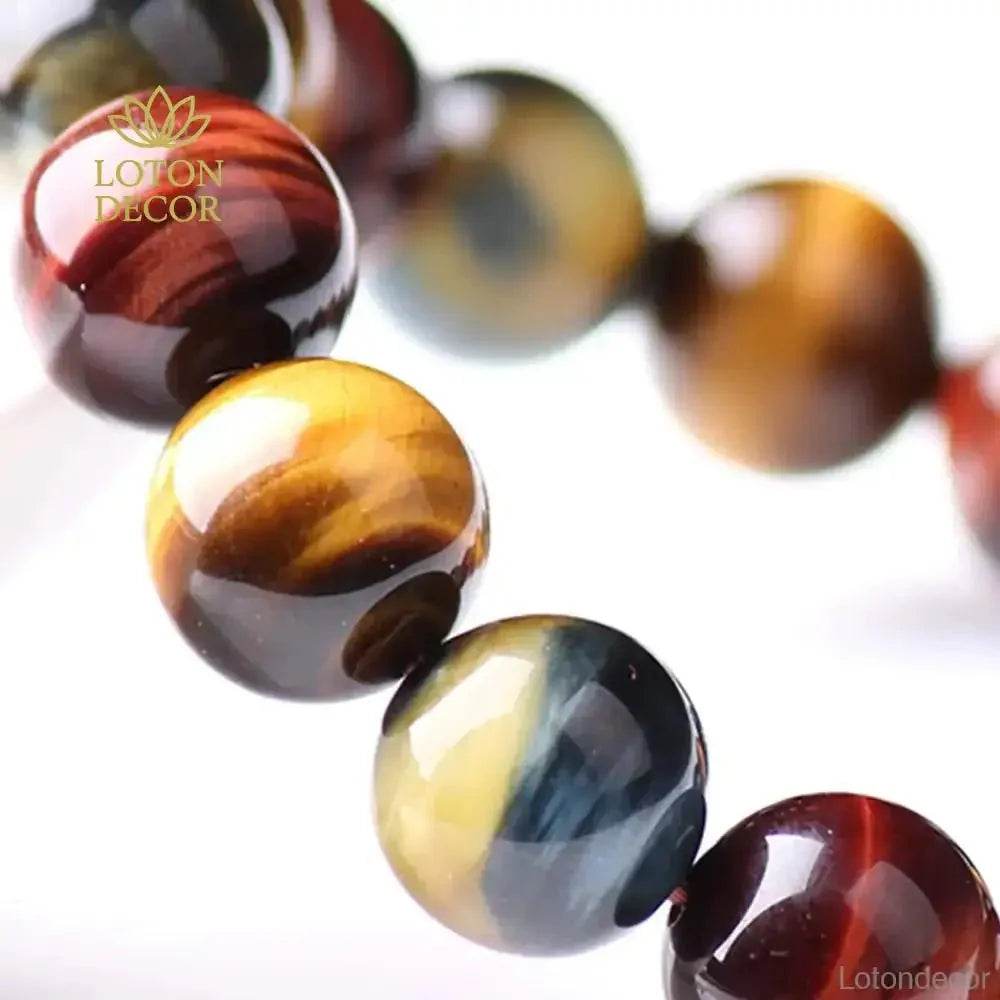 Color Tiger Eye Bracelet – Lucky Beads for Men Women - Loton Decor