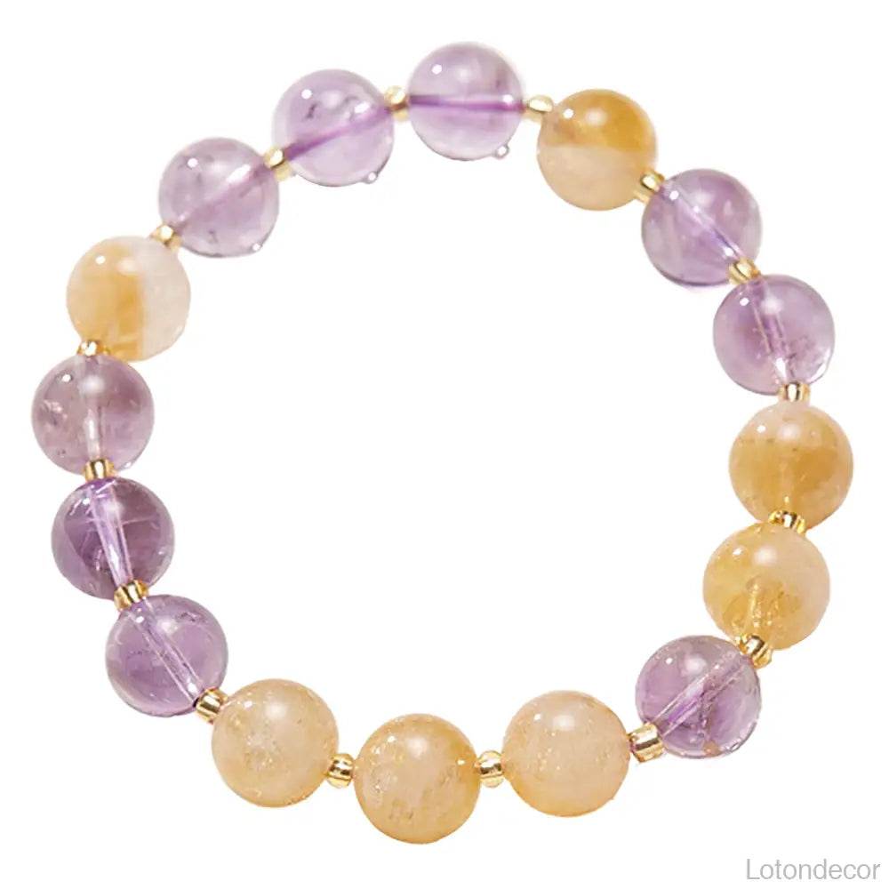 Crystal Bracelet Citrine Amethyst Purple Gold Nine Purple Fire Luck Bracelet Strong Talisman for Wealth Luck - Loton Decor