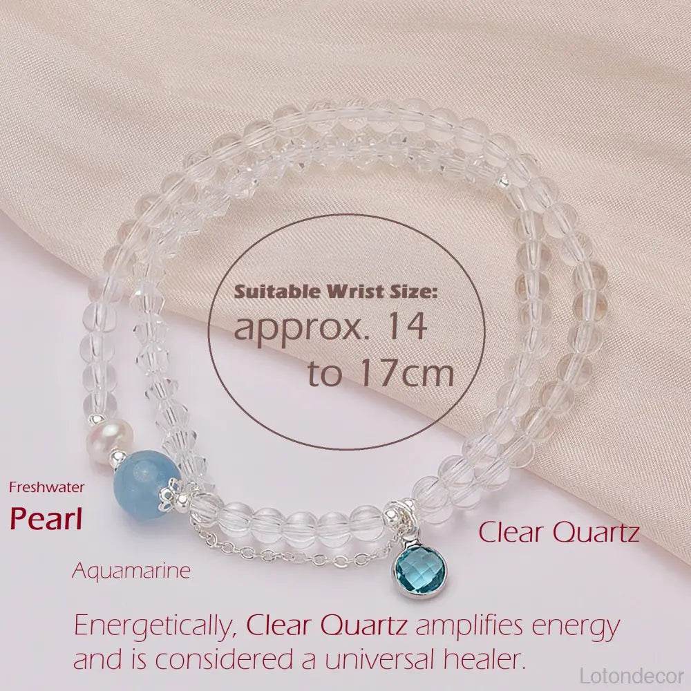 Crystal Bracelet Diamond Cut Clear Quartz Feng Shui Wealth Bracelet Multi-Layer Chakra Balance Healing Gems - Loton Decor