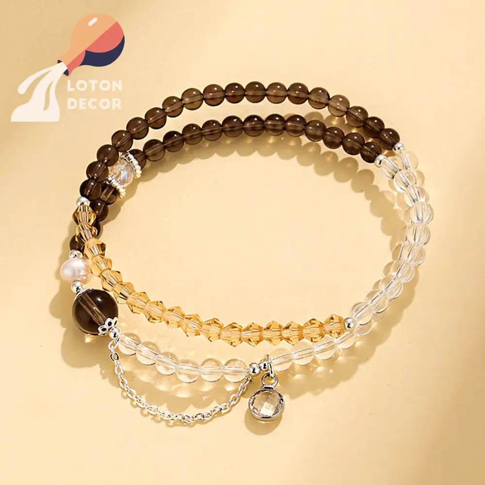 Crystal Bracelet Diamond Cut Clear Quartz Feng Shui Wealth Bracelet Multi-Layer Chakra Balance Healing Gems - Loton Decor