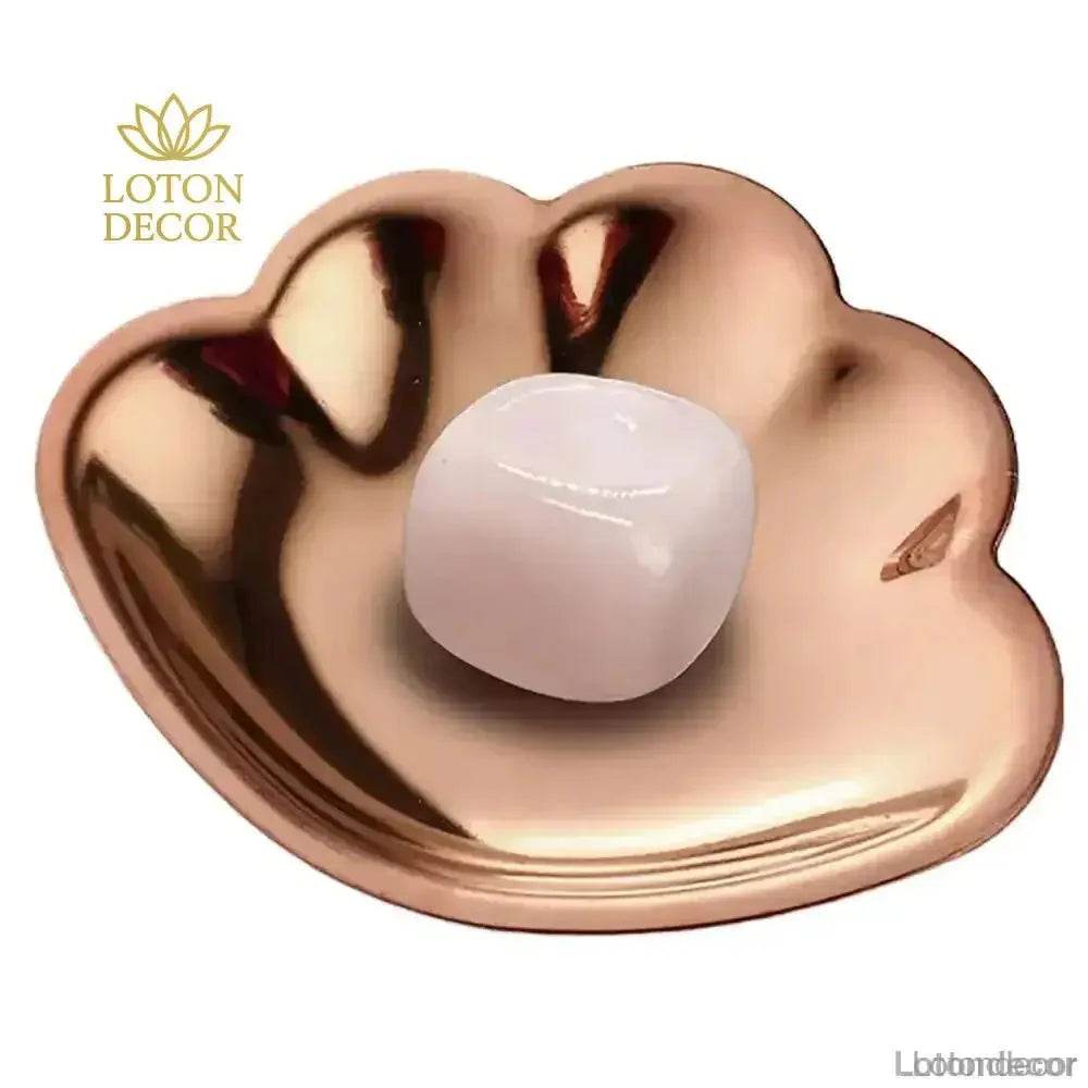 Crystal Incense Burner Rose Quartz Chakra Crystal Incense Holder Stainless Steel Seashell Tray - Loton Decor