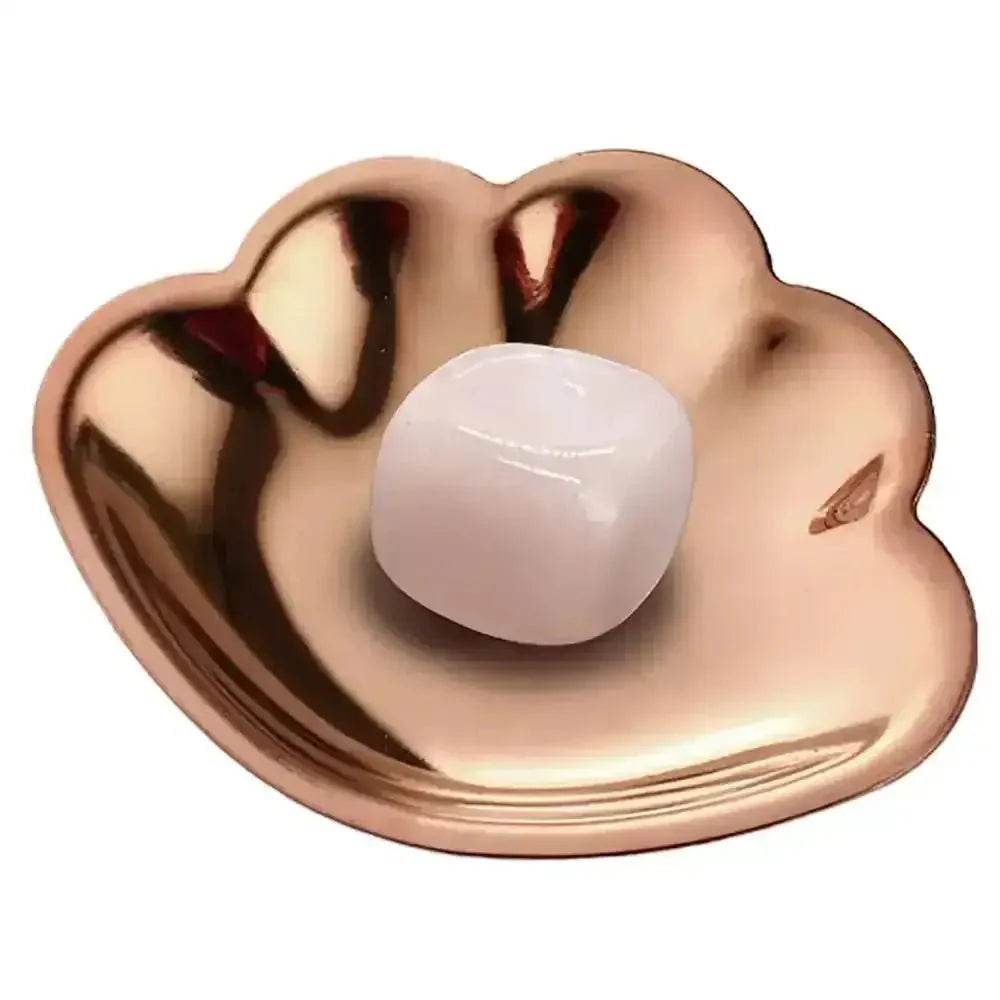 Crystal Incense Burner Rose Quartz Chakra Crystal Incense Holder Stainless Steel Seashell Tray - Loton Decor