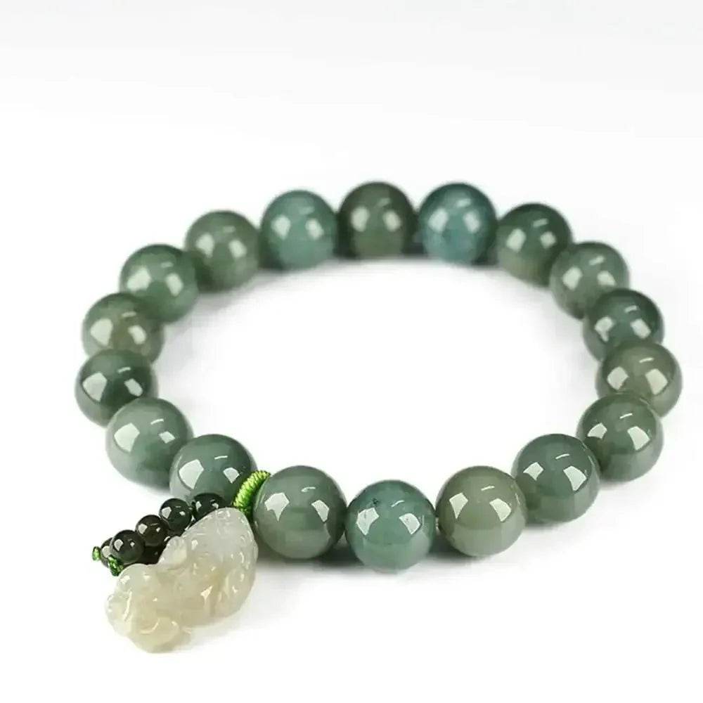 Emerald Pixiu Jade Bracelet – Lucky Wealth Bangle for Men & Women - Loton Decor