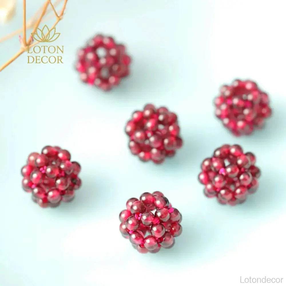 Garnet Grape Ball Bracelet – Feng Shui Wealth Tassel Charm - Loton Decor