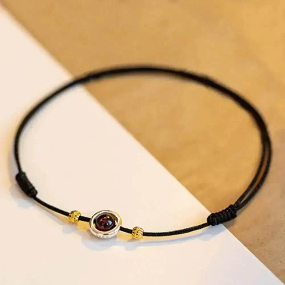 Garnet Red String Anklet – Feng Shui Lucky Wealth Charm - Loton Decor